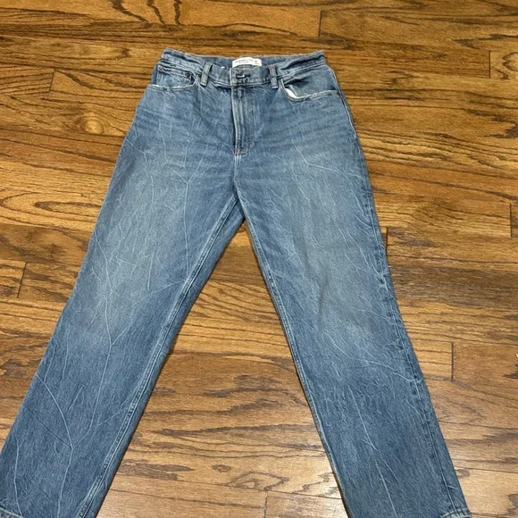 Abercrombie & Fitch 90’s Straight Leg High-rise Blue Jeans size 28/6 - Picture 4 of 4